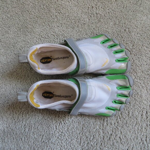 Vibram womens five fingers barefoot shoes w345 size 37/6.5/6 white/gray/green - Picture 6 of 11